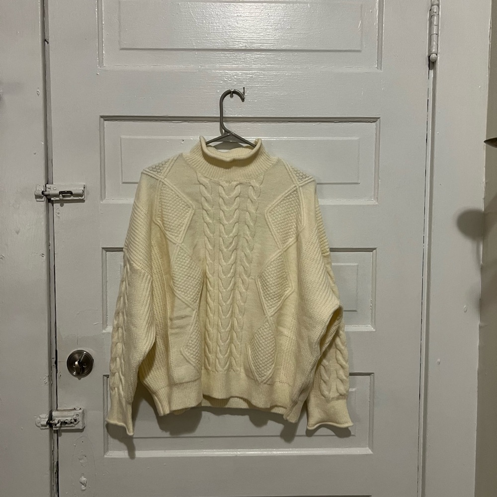 Cozy Cream Cable Knit Turtleneck Sweater